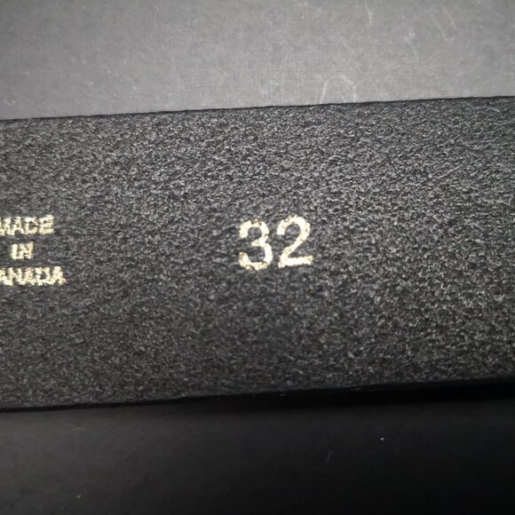 River Worked Jeans Black Genuine Italian Leather Size 32 Unisex Belt - Picture 5 of 8